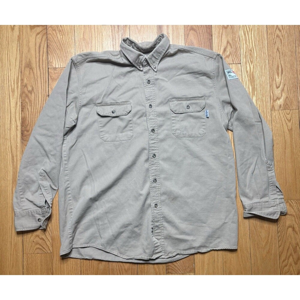 Vtg Tyndale FR Work Shirt 8 Cal Cat 2 NFPA 2112 Mens XL Reg USA Fire Resistant